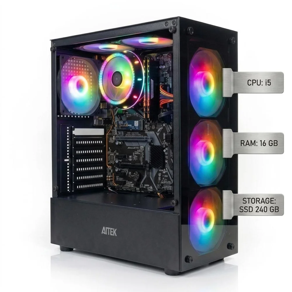 Computador Ganer i7 - 16 Gb - SSD 240 Gb 5 Coolers LED - view 3