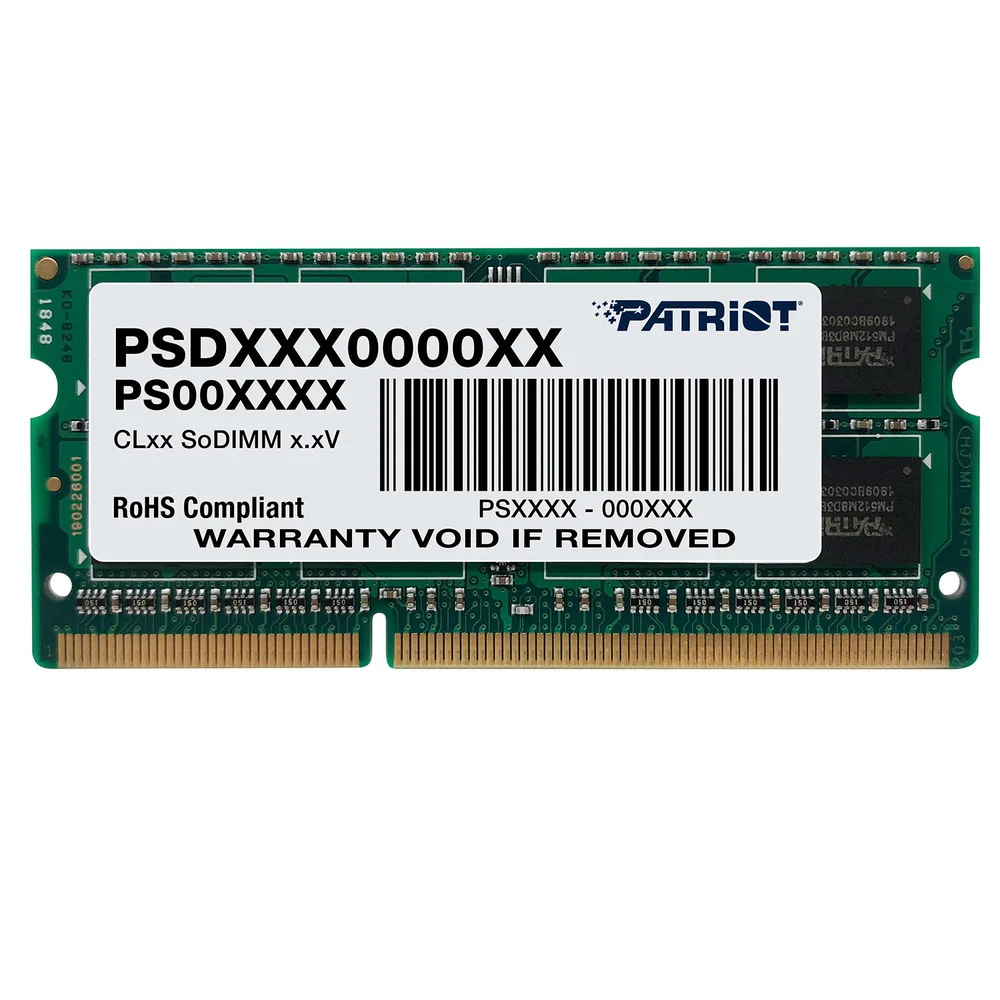 Memória Para Notebook Patriot Signature Line, 8GB Ddr3l, 1600mhz, PC3-12800, 1.35v, Low Voltage, Cl11 - Psd38g1600l2s Memória Para Notebook Patriot Signature Line, 8GB Ddr3l, 1600mhz, PC3-12800, 1.35v, Low Voltage, Cl11 - Psd38g1600l2s