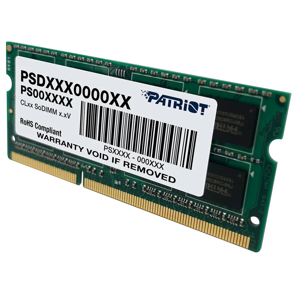 Memória Para Notebook Patriot Signature Line, 8GB Ddr3l, 1600mhz, PC3-12800, 1.35v, Low Voltage, Cl11 - Psd38g1600l2s Memória Para Notebook Patriot Signature Line, 8GB Ddr3l, 1600mhz, PC3-12800, 1.35v, Low Voltage, Cl11 - Psd38g1600l2s