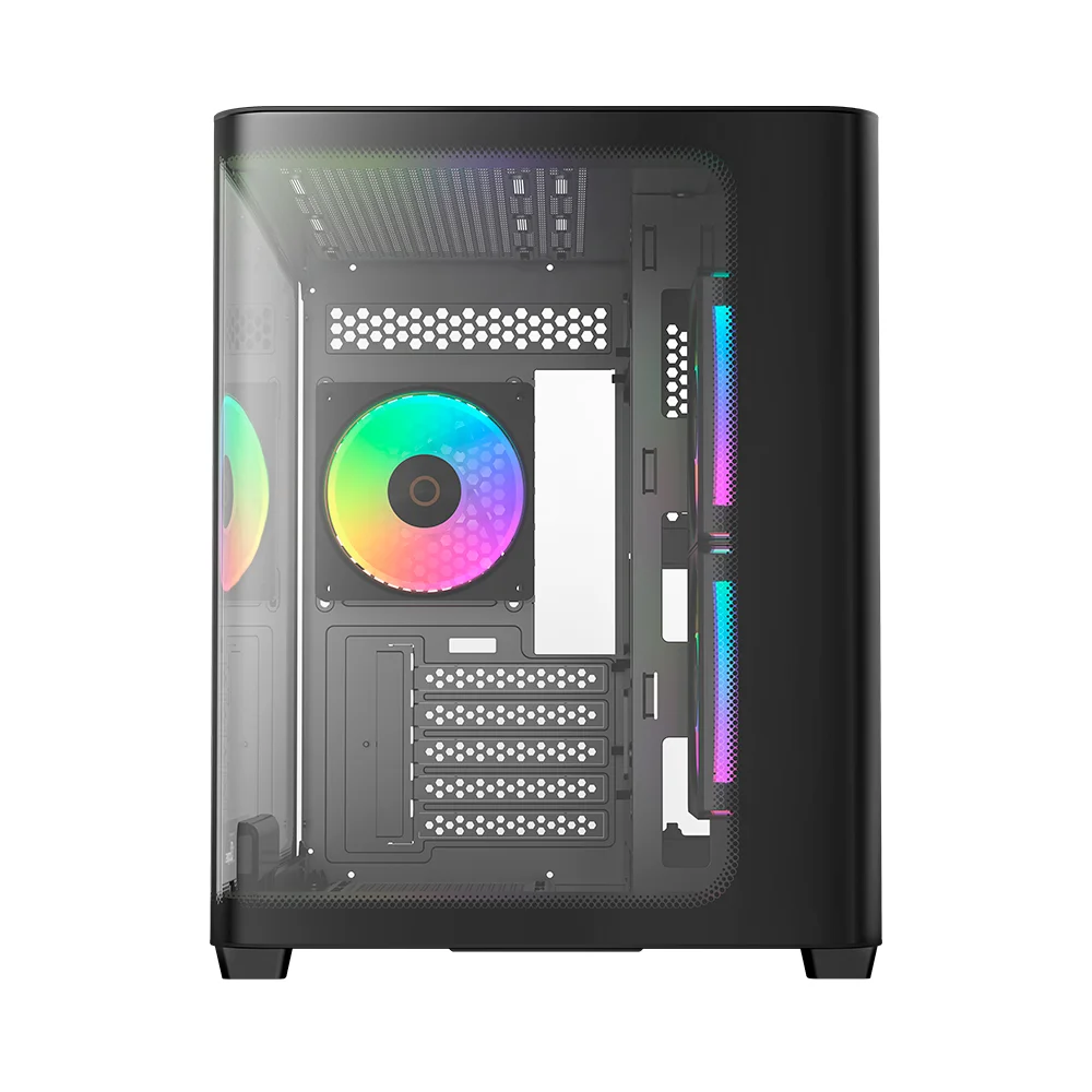 Gabinete Gamer Ocypus Iota C50 Curve Atx ARGB Digital Com Fan Preto
