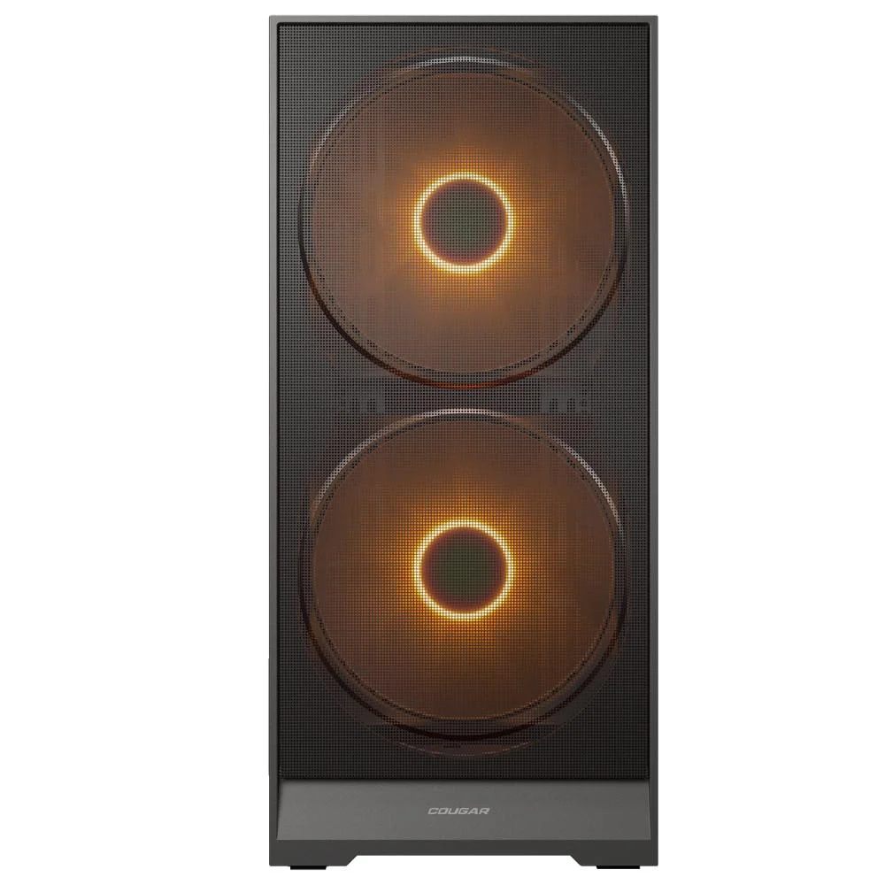 Gabinete Cougar Airface 180 Atx Mid Tower Lateral De Vidro Temperado Usb Tipo C Com 3 Fan Preto 385va40.0001