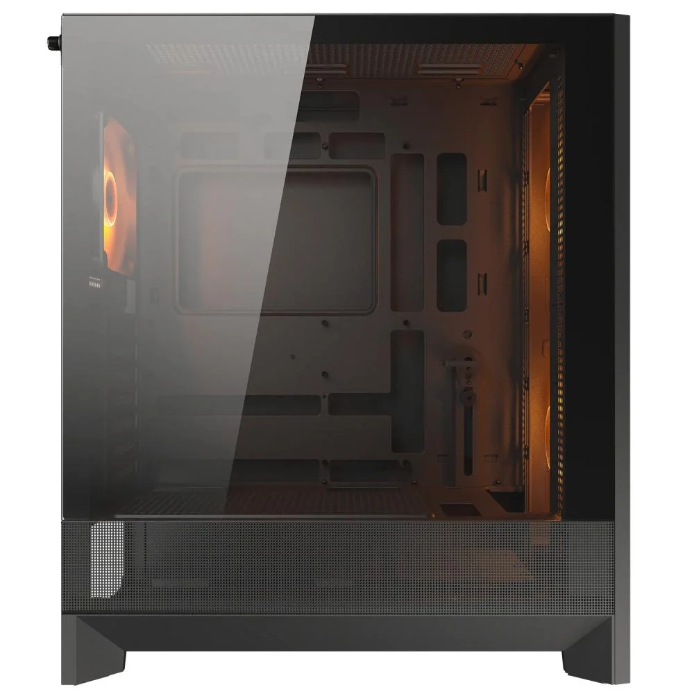 Gabinete Cougar Airface 180 Atx Mid Tower Lateral De Vidro Temperado Usb Tipo C Com 3 Fan Preto 385va40.0001