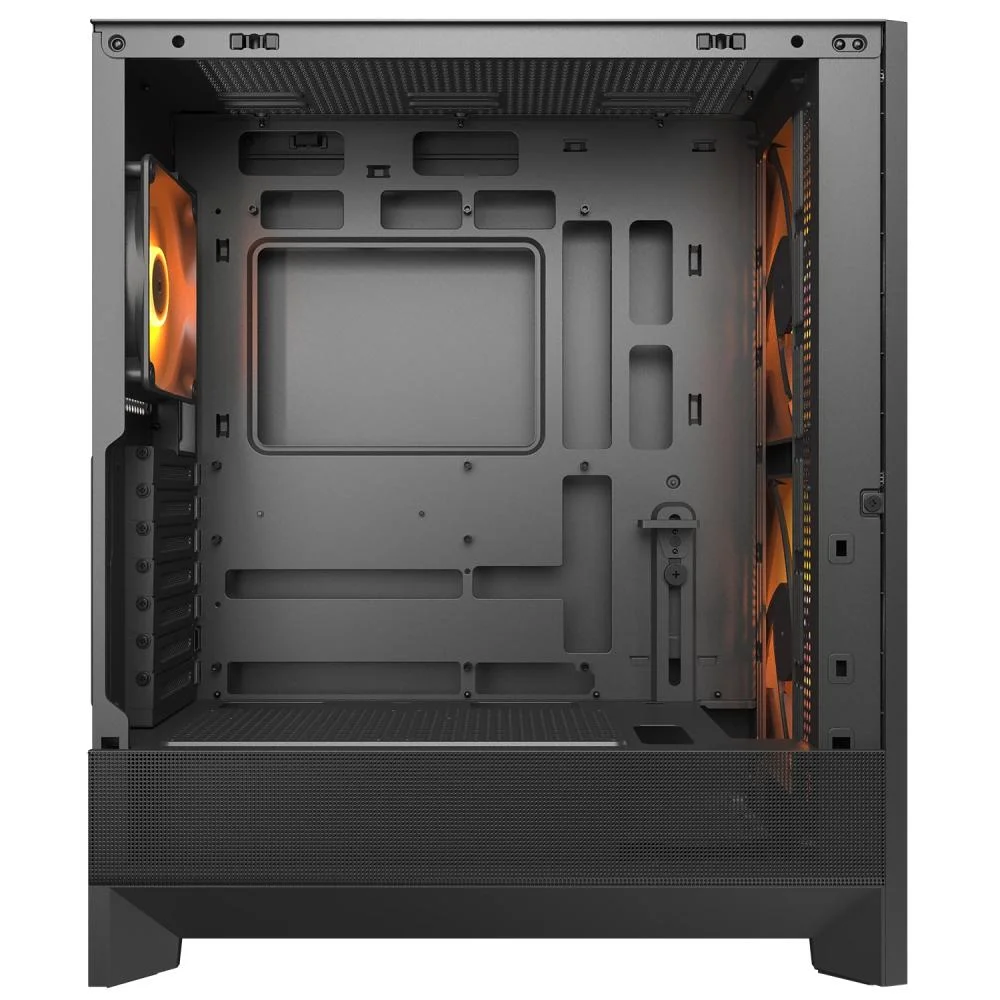 Gabinete Cougar Airface 180 Atx Mid Tower Lateral De Vidro Temperado Usb Tipo C Com 3 Fan Preto 385va40.0001