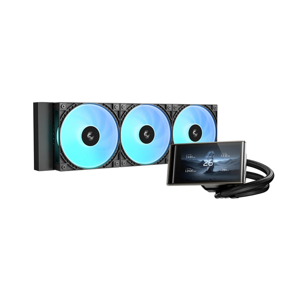 Water Cooler 360mm Deepcool Lt360 Vision ARGB, Lcd, Black - Lt360vision-bkammc-g-1 Water Cooler 360mm Deepcool Lt360 Vision ARGB, Lcd, Black - Lt360vision-bkammc-g-1
