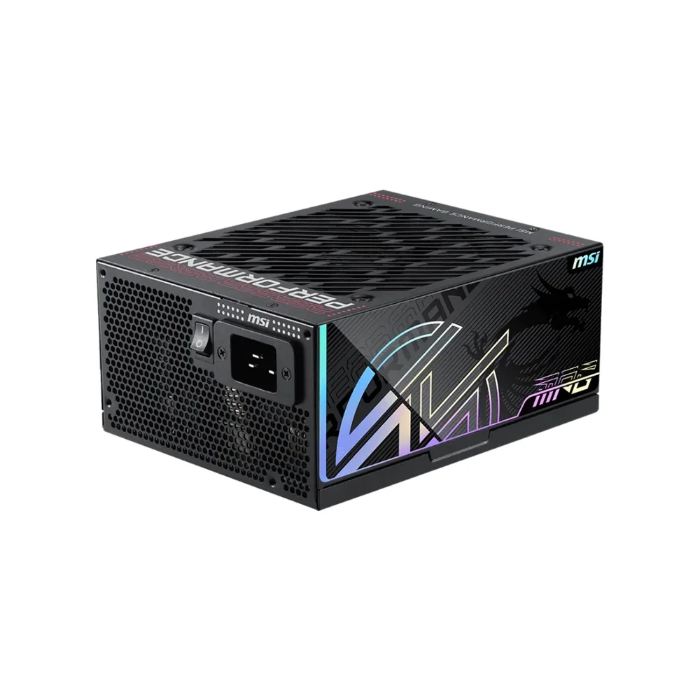Fonte 1600w 80 Plus Platinum Msi Mpg Ai1600ts PCie5, Atx 3.1, Full-modular, Black - Mpg Ai1600ts PCie5 Fonte 1600w 80 Plus Platinum Msi Mpg Ai1600ts PCie5, Atx 3.1, Full-modular, Black - Mpg Ai1600ts PCie5