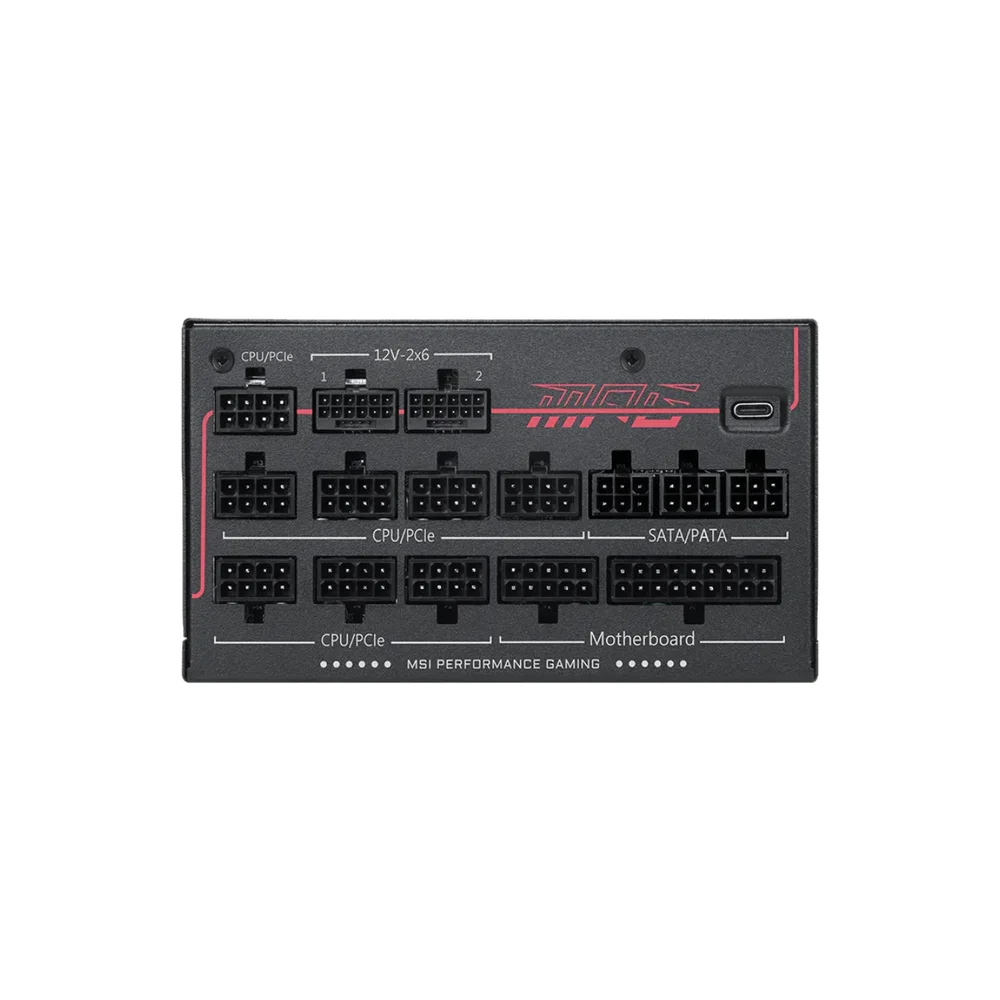 Fonte 1600w 80 Plus Platinum Msi Mpg Ai1600ts PCie5, Atx 3.1, Full-modular, Black - Mpg Ai1600ts PCie5 Fonte 1600w 80 Plus Platinum Msi Mpg Ai1600ts PCie5, Atx 3.1, Full-modular, Black - Mpg Ai1600ts PCie5