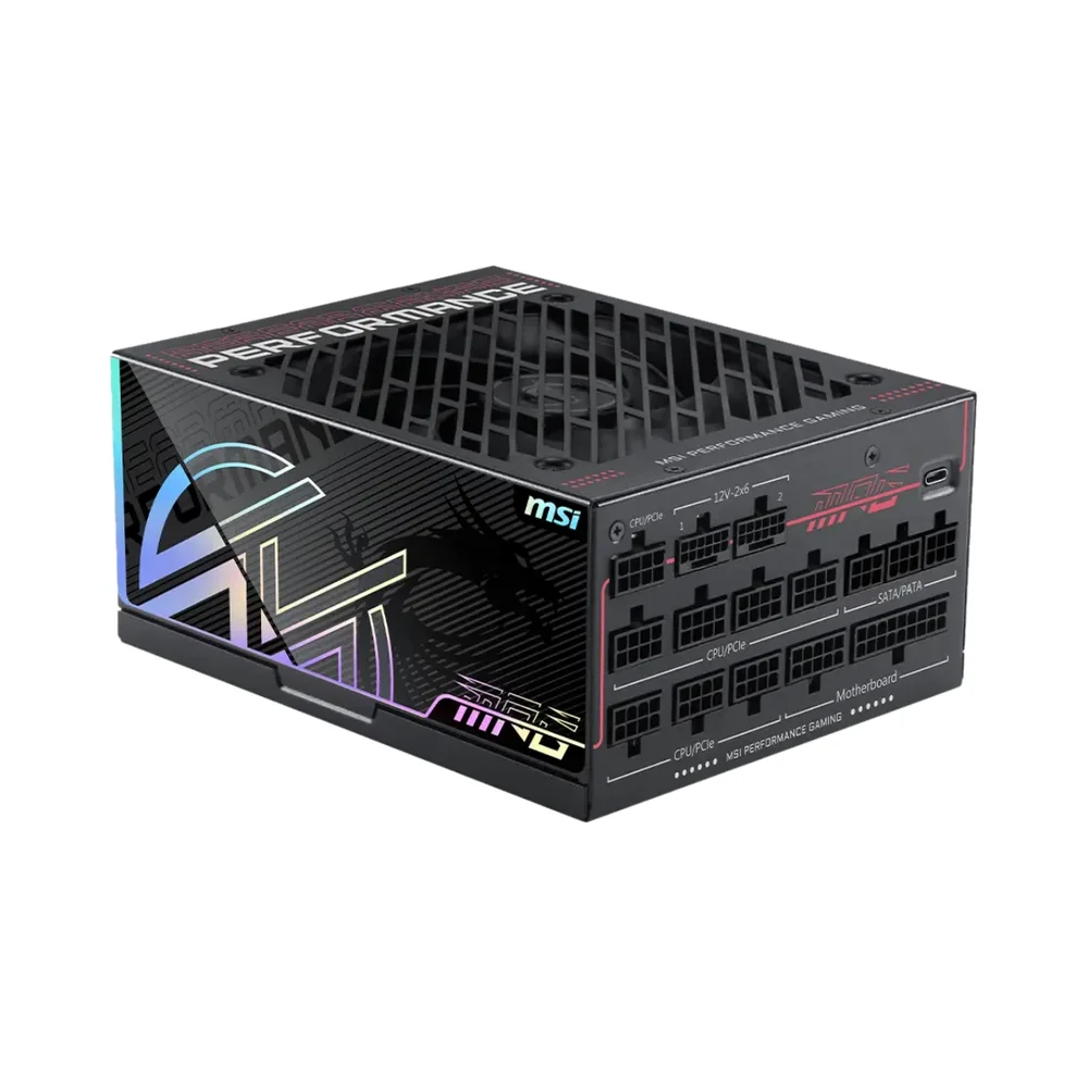 Fonte 1600w 80 Plus Platinum Msi Mpg Ai1600ts PCie5, Atx 3.1, Full-modular, Black - Mpg Ai1600ts PCie5 Fonte 1600w 80 Plus Platinum Msi Mpg Ai1600ts PCie5, Atx 3.1, Full-modular, Black - Mpg Ai1600ts PCie5