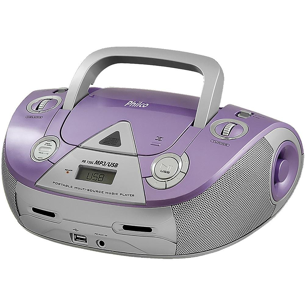 Boombox Philco PB126L Lilás CD, CD-R/RW e MP3 Bivolt | KaBuM!