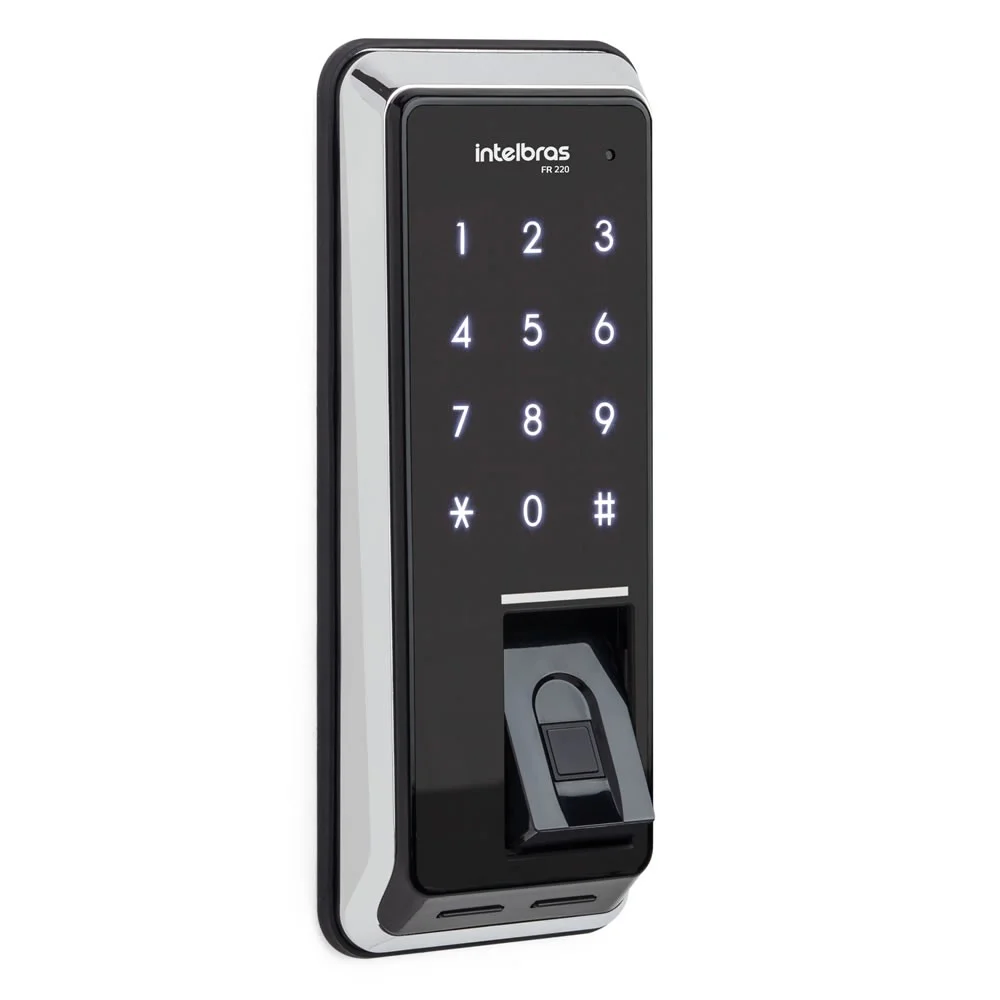 Fechadura Digital Intelbras Fr220, Biometria, Touch Screen, Preto Fechadura Digital Intelbras Fr220, Biometria, Touch Screen, Preto