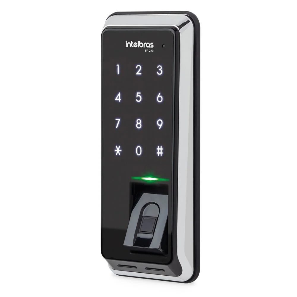 Fechadura Digital Intelbras Fr220, Biometria, Touch Screen, Preto Fechadura Digital Intelbras Fr220, Biometria, Touch Screen, Preto