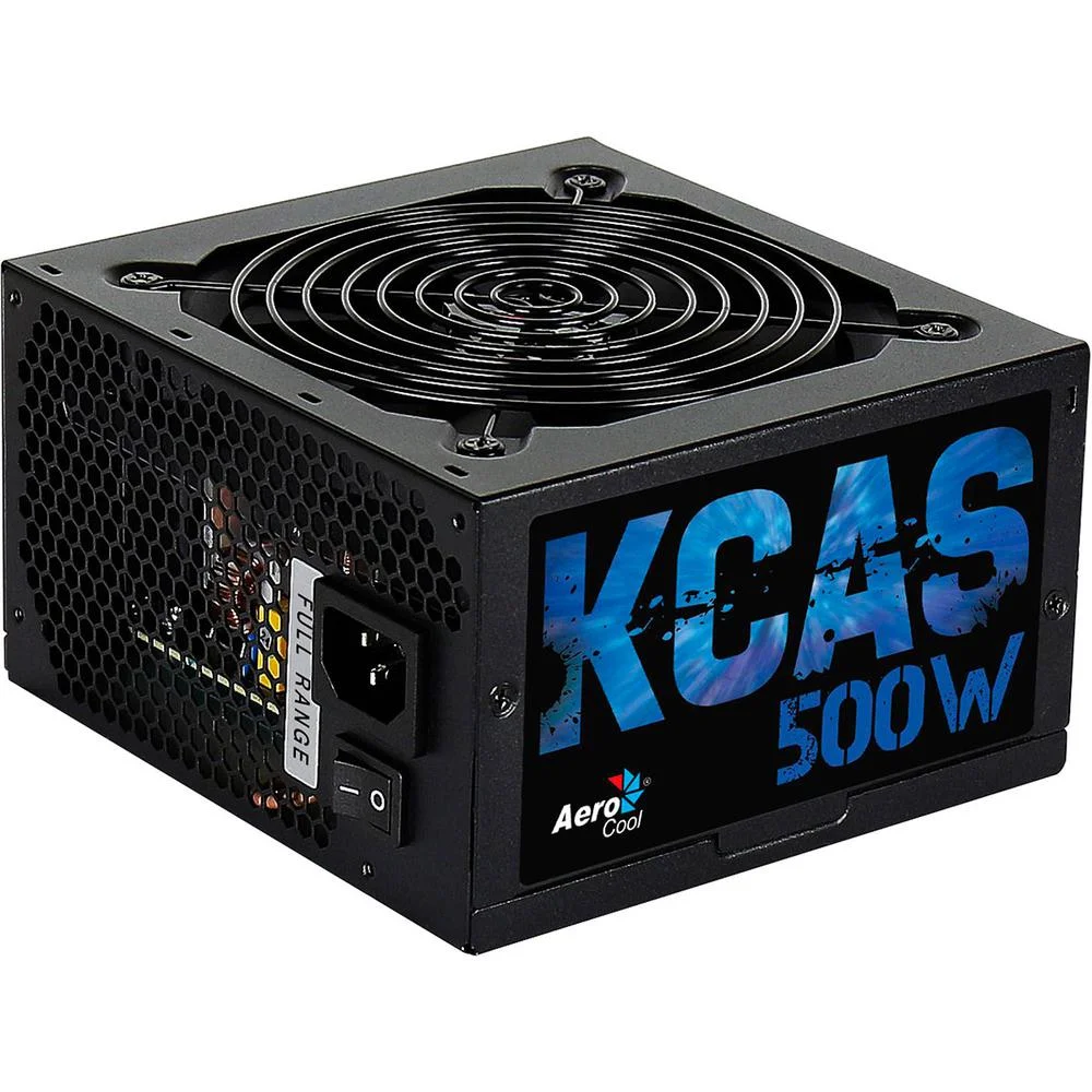 Fonte Aerocool Gamer, 500W, 80 Plus Bronze, PFC Ativo, Full Range, KCAS