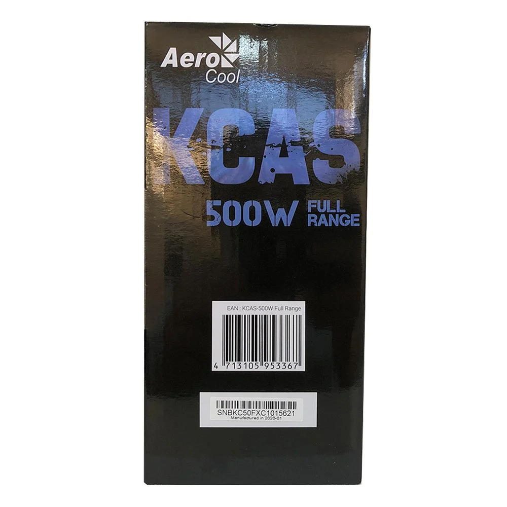 Fonte Aerocool Gamer, 500W, 80 Plus Bronze, PFC Ativo, Full Range, KCAS