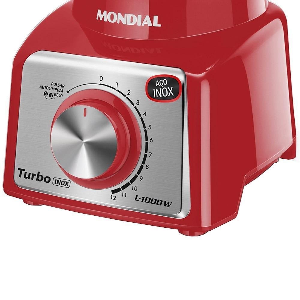 Liquidificador Mondial L-1000ri Turbo, 12 Vel + Pulsar, 1000w, Vermelho - 220v Liquidificador Mondial L-1000ri Turbo, 12 Vel + Pulsar, 1000w, Vermelho - 220v