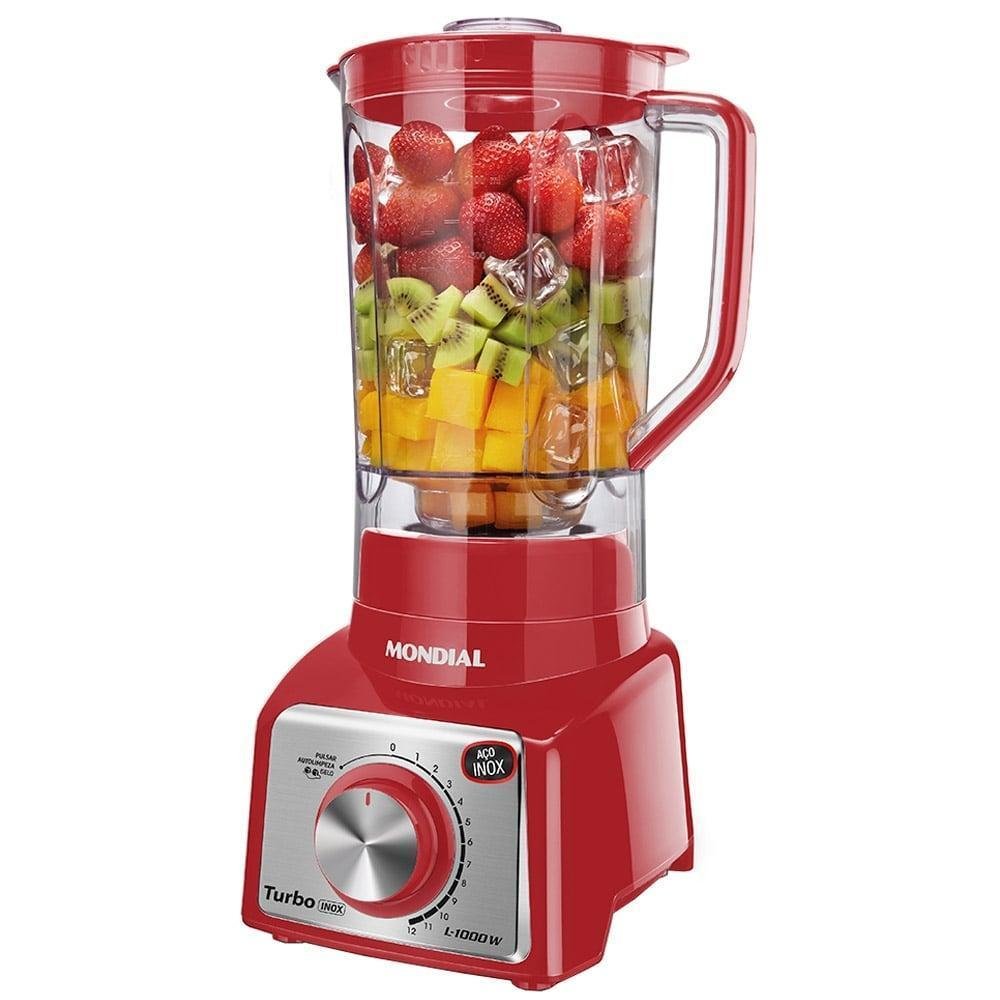 Liquidificador Mondial L-1000ri Turbo, 12 Vel + Pulsar, 1000w, Vermelho - 220v Liquidificador Mondial L-1000ri Turbo, 12 Vel + Pulsar, 1000w, Vermelho - 220v