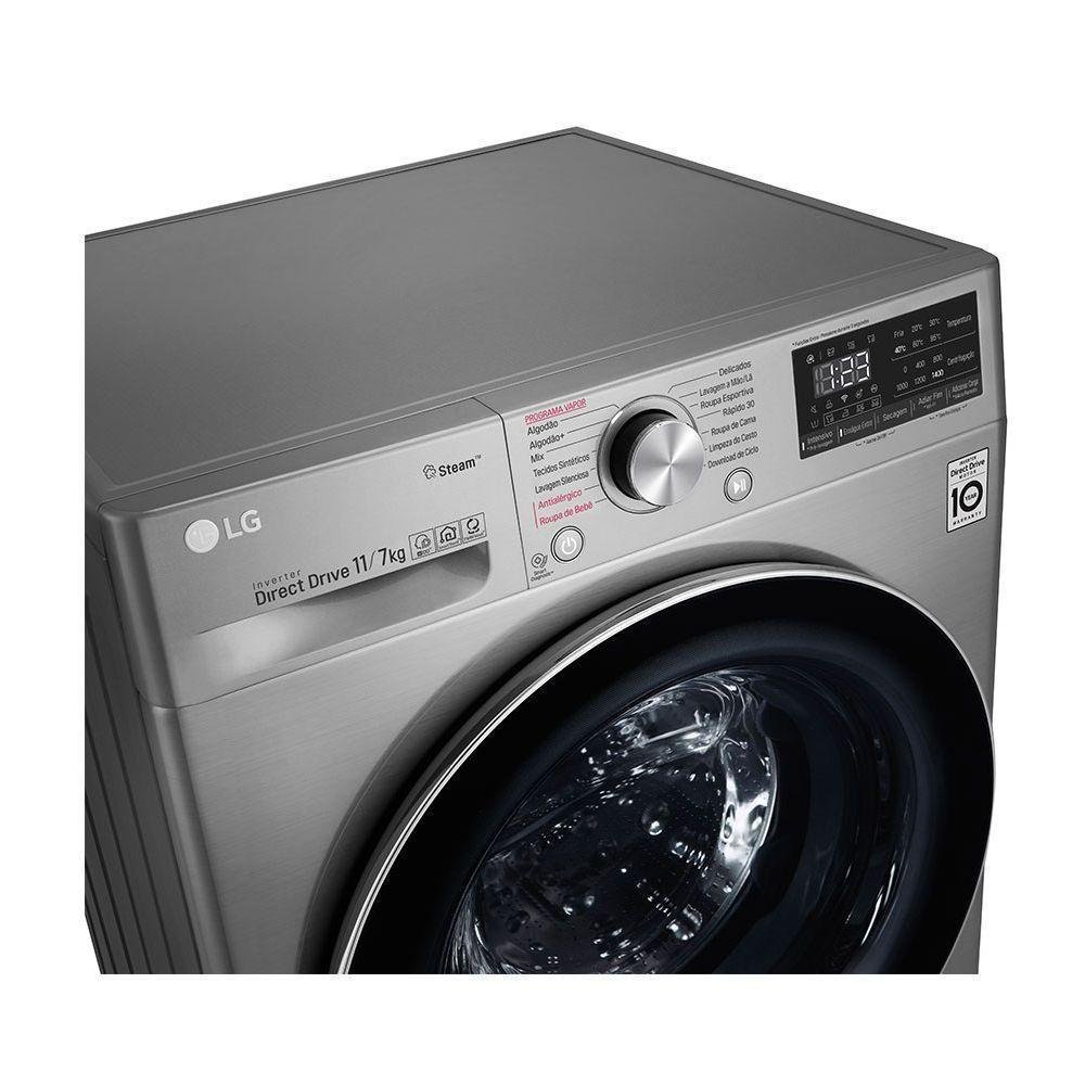 Lava e Seca LG Smart, 11kg, 127V, Aço Escovado - VC4 CV5011TS4 Lava e Seca LG Smart, 11kg, 127V, Aço Escovado - VC4 CV5011TS4