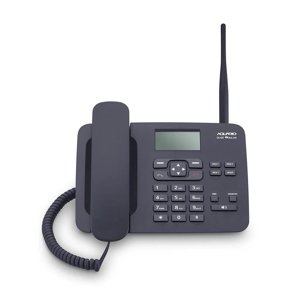 Celular De Mesa Rural, Fixo Aquário Quadriband Ca-42, Dual Chip, Antena Interna - Preto