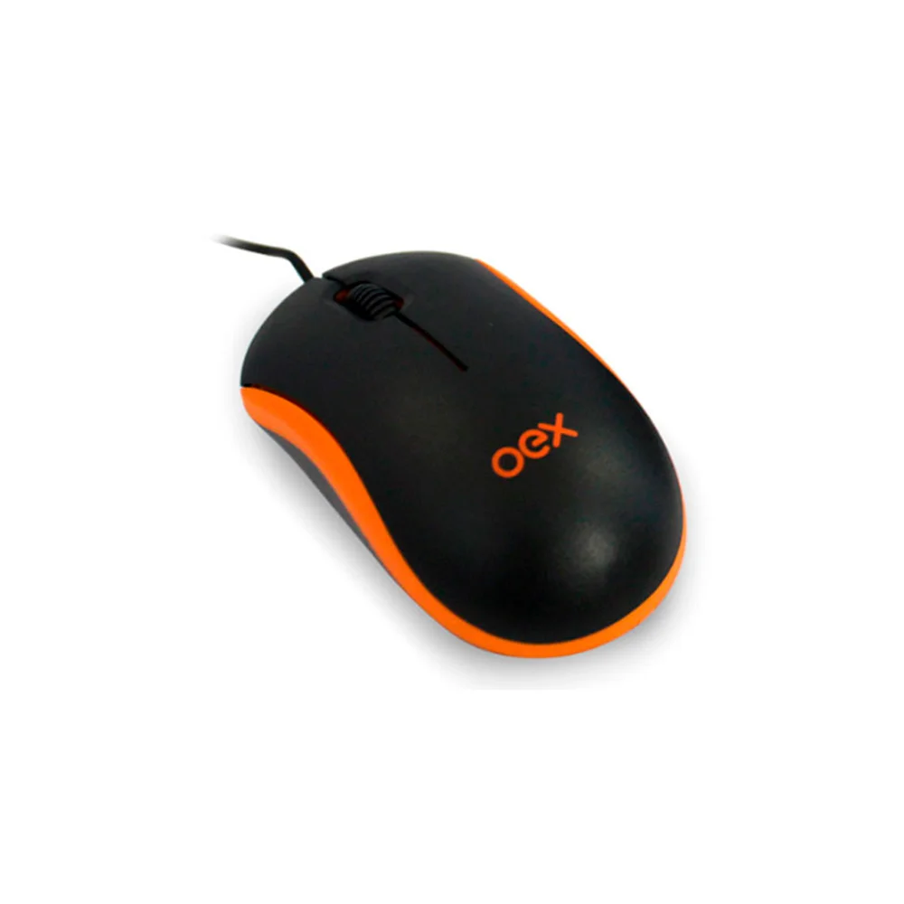 Mouse Oex MS103 USB PretoLaranja Kabum