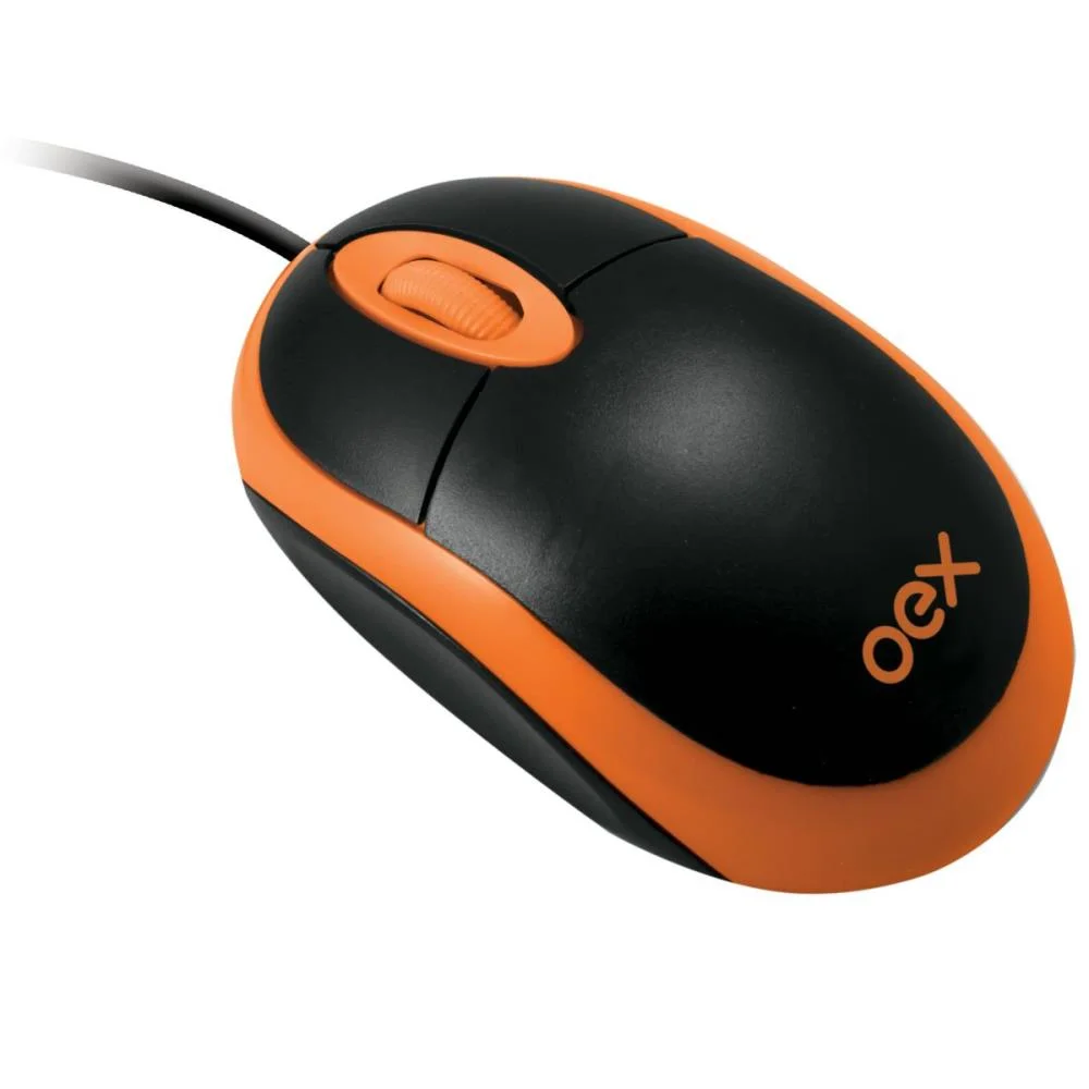 Mouse Oex MS103 USB PretoLaranja Kabum