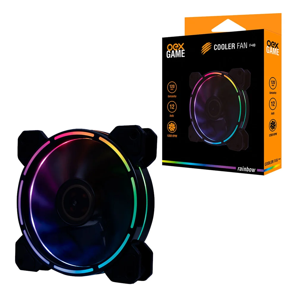 Cooler Fan Oex F40 Iluminaço Rainbow KaBuM