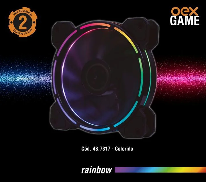 Cooler Fan Oex F40 Iluminaço Rainbow KaBuM