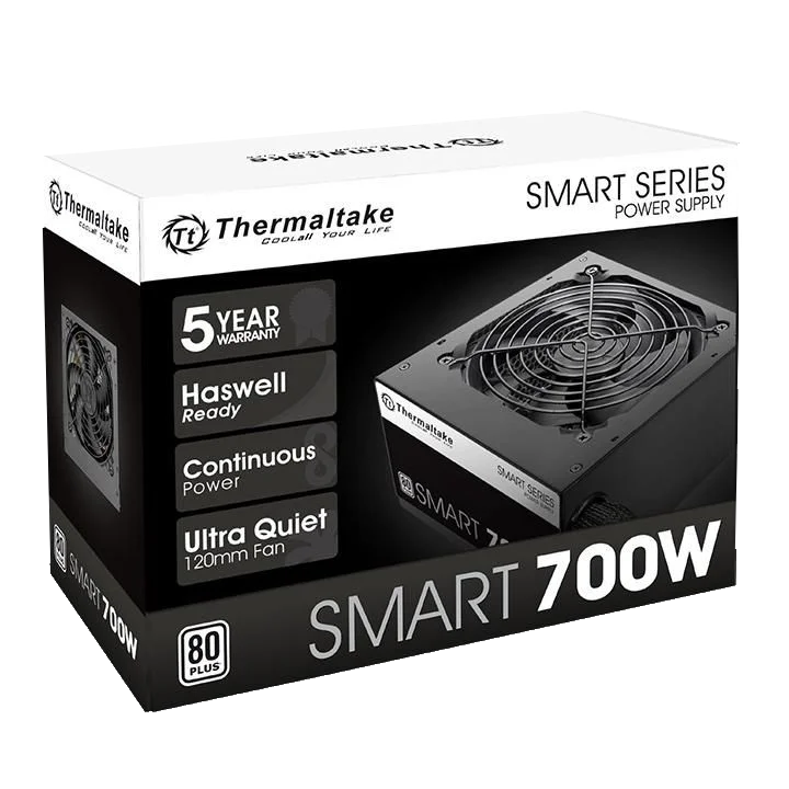 Fonte Thermaltake TT Smart, 700W, 80+ White - PS-SPD-0700NPCW-W Fonte Thermaltake TT Smart, 700W, 80+ White - PS-SPD-0700NPCW-W