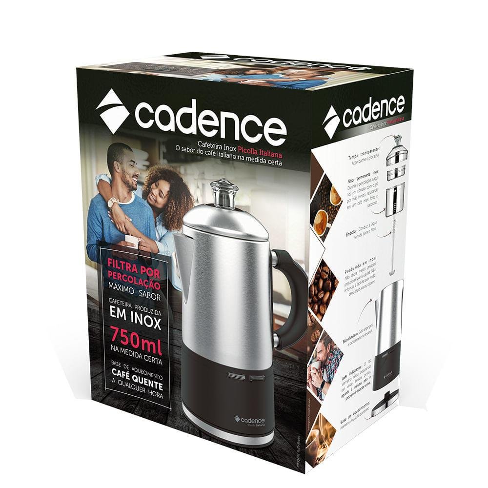Cafeteira Elétrica Cadence Picolla Italiana 750ml Inox - 110V Cafeteira Elétrica Cadence Picolla Italiana 750ml Inox - 110V