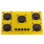 Fogão Cooktop Fornello 5 Bocas Amarelo A Gás