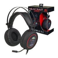 Headset Gamer Knup, LED RGB, Surround Effect Virtual 7.1, Driver 40mm, P2, USB, Compatibilidade com PC, Notebook, X Box, Ps 4, Preto