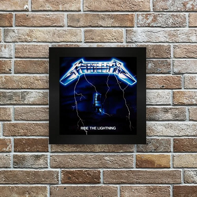 Quadro Azulejo Starnerd Com Moldura, MDF, 15Cm, Metallica Ride The Lightning