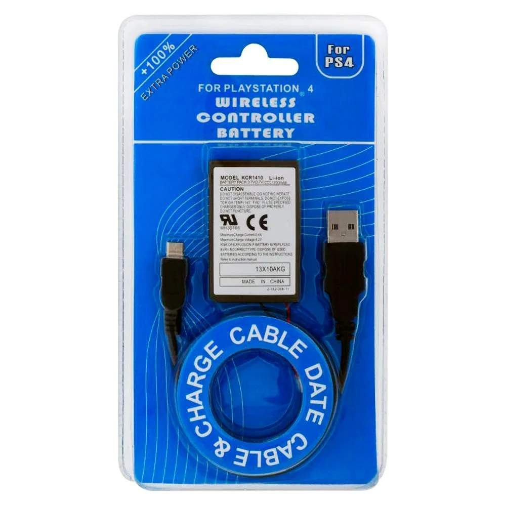 Kit T&Z Bateria P/ Controle Playstation 4 Ps4 2000mah + Cabo USB Kit T&Z Bateria P/ Controle Playstation 4 Ps4 2000mah + Cabo USB