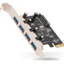 Placa USB 3.0 PCI Express 1x PC Computador 4 Portas Saidas