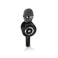 Microfone Bluetooth Sem Fio Karaoke Com Led Fm Mt-1035 Preto