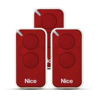 Kit 3 Controle Remoto 433,92 Mhz Rolling Code 2 Botões Era Inti Vermelho Linear Hcs - Nice