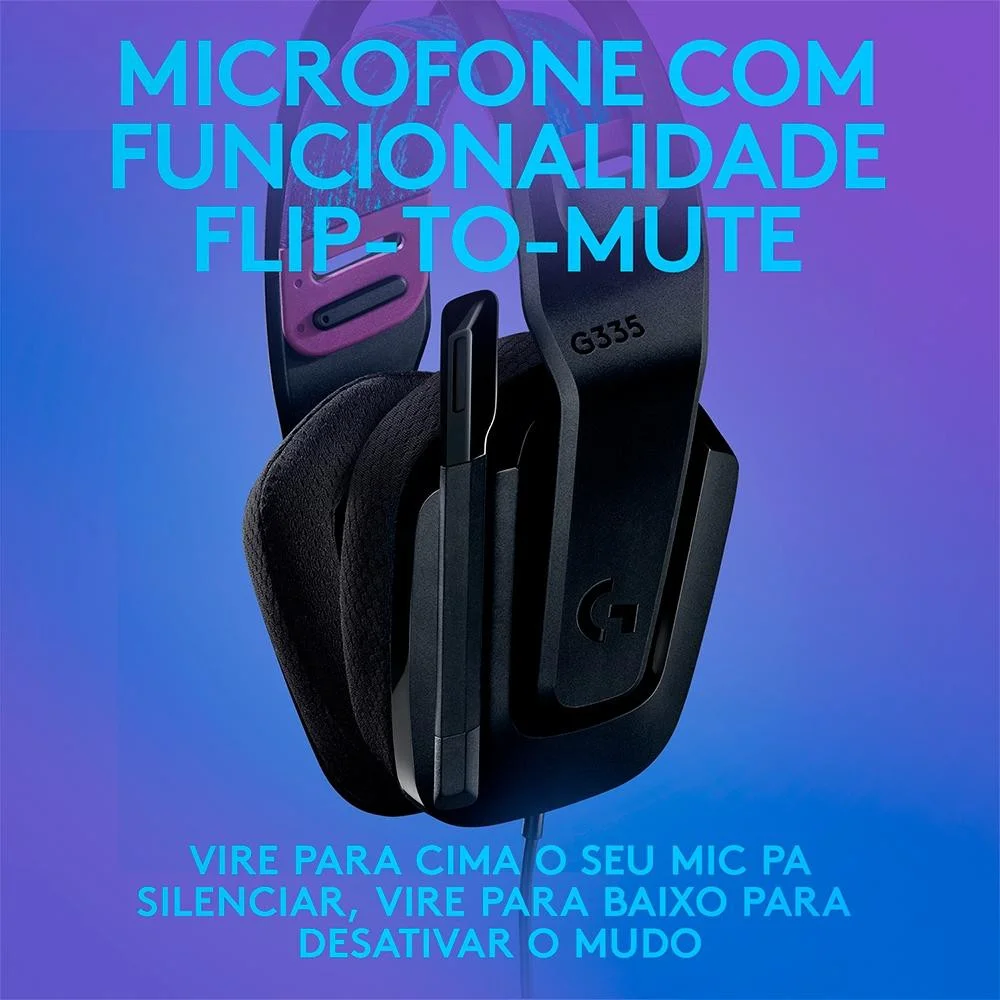 Headset Gamer Logitech G335, Drivers 40mm, 3.5mm, Para PC, Playstation, Xbox, Switch, Mobile, Preto - 981-000977 Headset Gamer Logitech G335, Drivers 40mm, 3.5mm, Para PC, Playstation, Xbox, Switch, Mobile, Preto - 981-000977