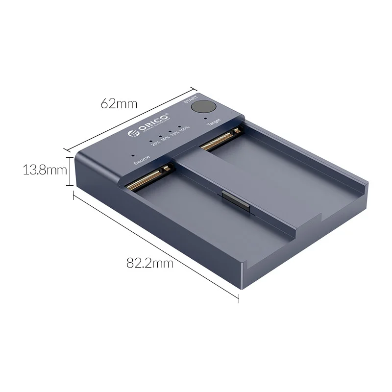 Dock Station Orico, Clone Offline para Nvme M.2 SSD, 2 Entradas, Cinza - M2P2-C3-C Dock Station Orico, Clone Offline para Nvme M.2 SSD, 2 Entradas, Cinza - M2P2-C3-C