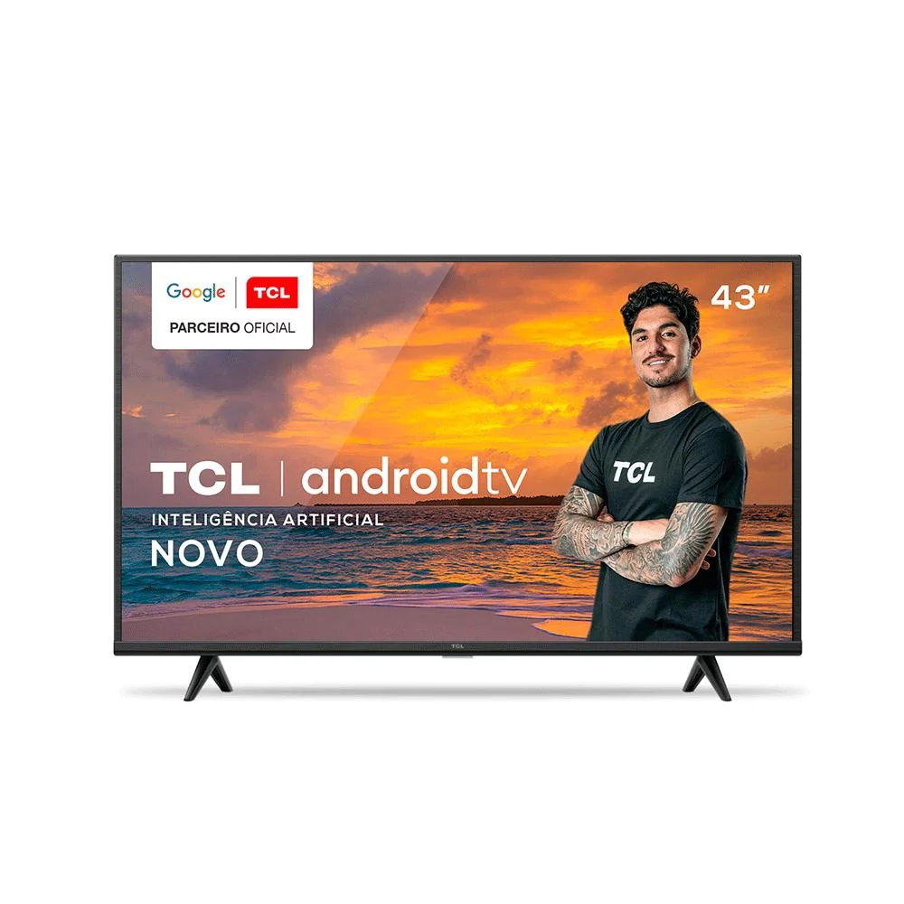 Smart TV LED TCL 43 Polegadas 4K, Wi-Fi, Bluetooth, UHD, Android, TV, Comando De Voz, Bivolt, Preto - 43P615 Smart TV LED TCL 43 Polegadas 4K, Wi-Fi, Bluetooth, UHD, Android, TV, Comando De Voz, Bivolt, Preto - 43P615