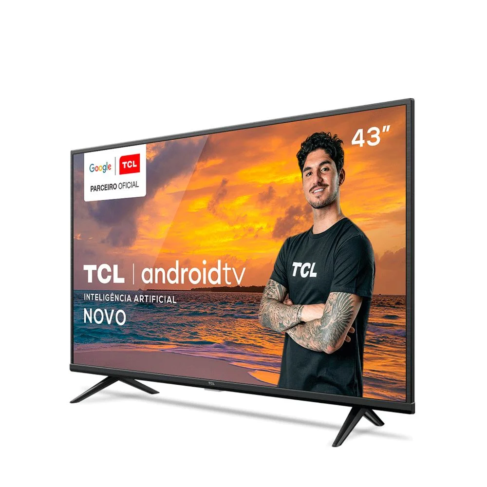 Smart TV LED TCL 43 Polegadas 4K, Wi-Fi, Bluetooth, UHD, Android, TV, Comando De Voz, Bivolt, Preto - 43P615 Smart TV LED TCL 43 Polegadas 4K, Wi-Fi, Bluetooth, UHD, Android, TV, Comando De Voz, Bivolt, Preto - 43P615