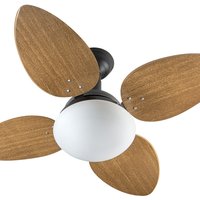 Ventilador De Teto Jet Venti-delta, Preto, 4 Pás, Mdf Mogno - 110V.