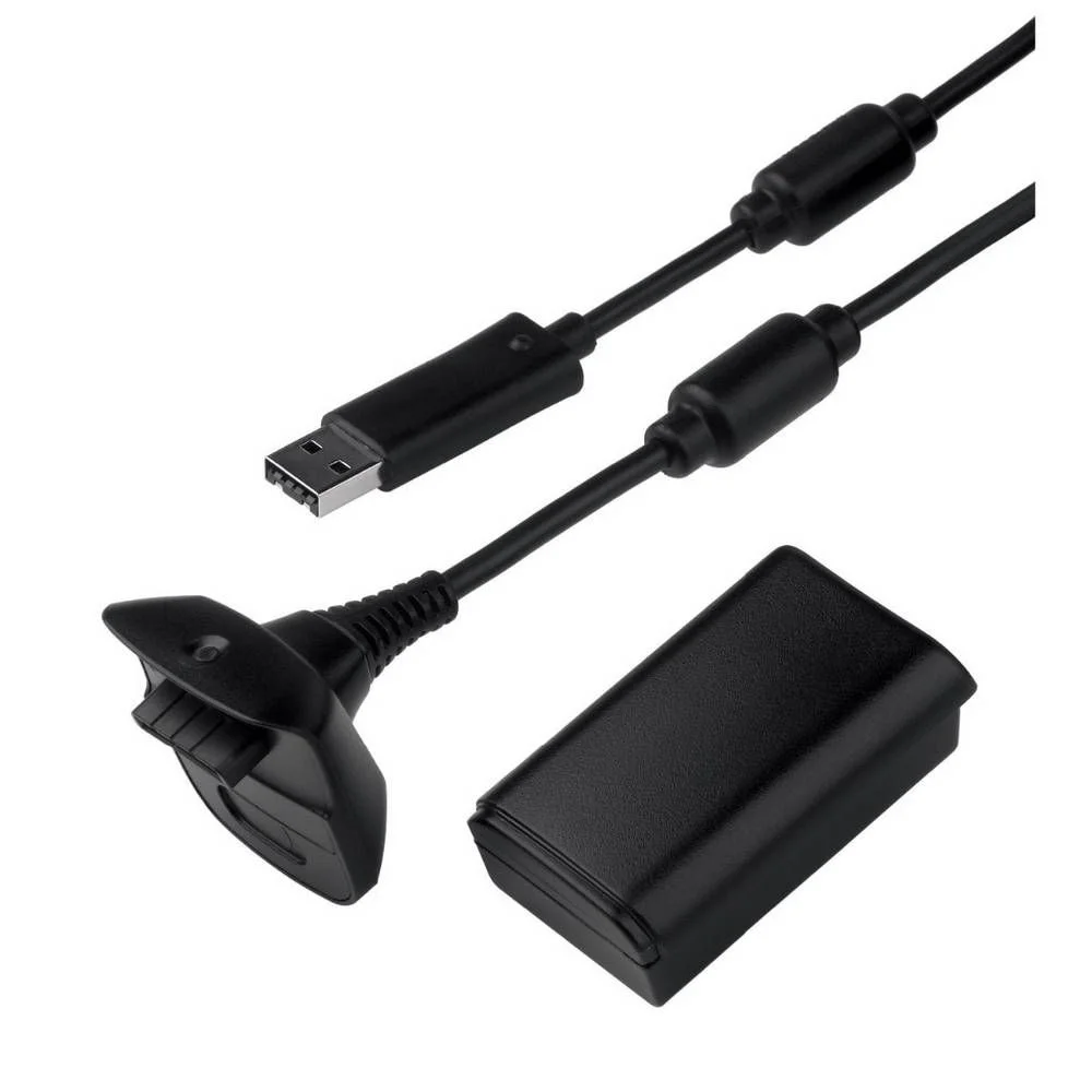 Bateria E Cabo Carregador Para Controle XBOX 360 Fat E Slim