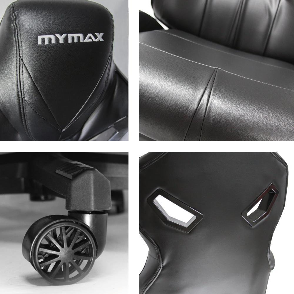 Cadeira Gamer Mymax MX8, Suportado até 150Kg, Giratória, Preto - Mgch-8170/bk Cadeira Gamer Mymax MX8, Suportado até 150Kg, Giratória, Preto - Mgch-8170/bk