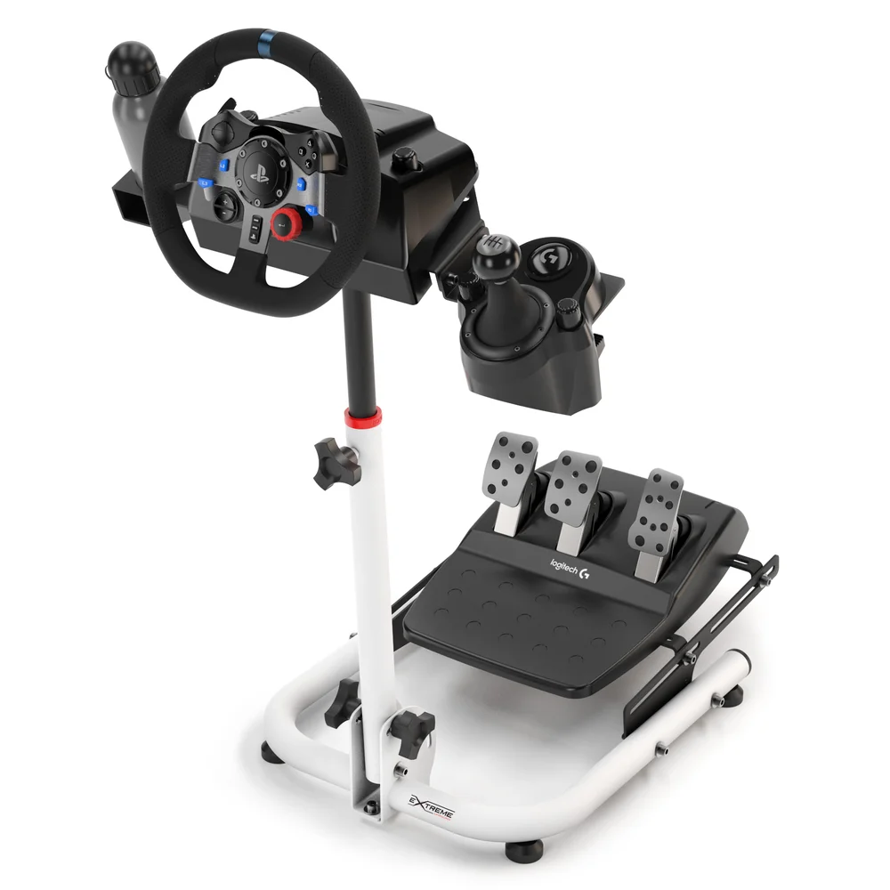 Suporte Para Volante SPRO Extreme Simracing, Logitech G27, g29, g920, g923 compativel com Fanatec, Thrustmaster, Simagic, Branco Suporte Para Volante SPRO Extreme Simracing, Logitech G27, g29, g920, g923 compativel com Fanatec, Thrustmaster, Simagic, Branco