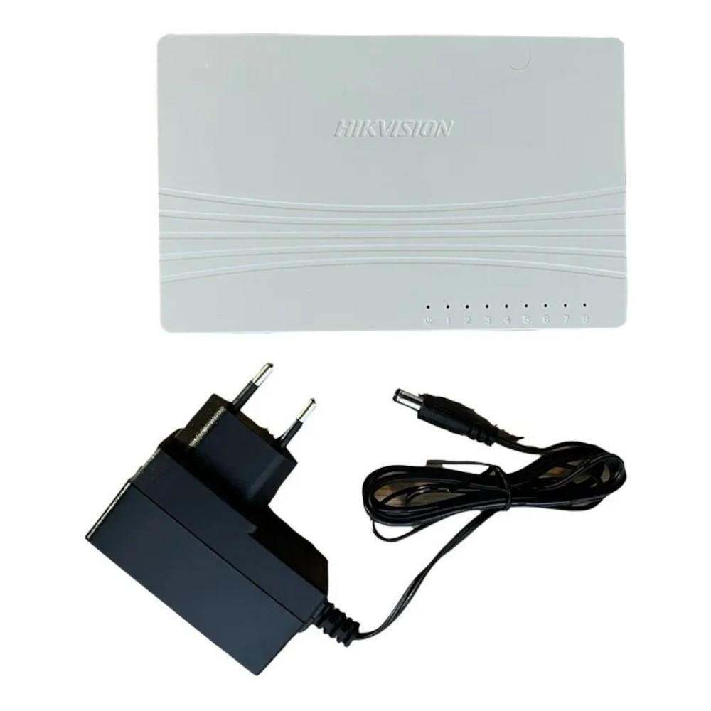 Switch Hikvision, 10/100/1000Mbps, Gigabit Ethernet, 8 Portas - DS-3E0508D-E
