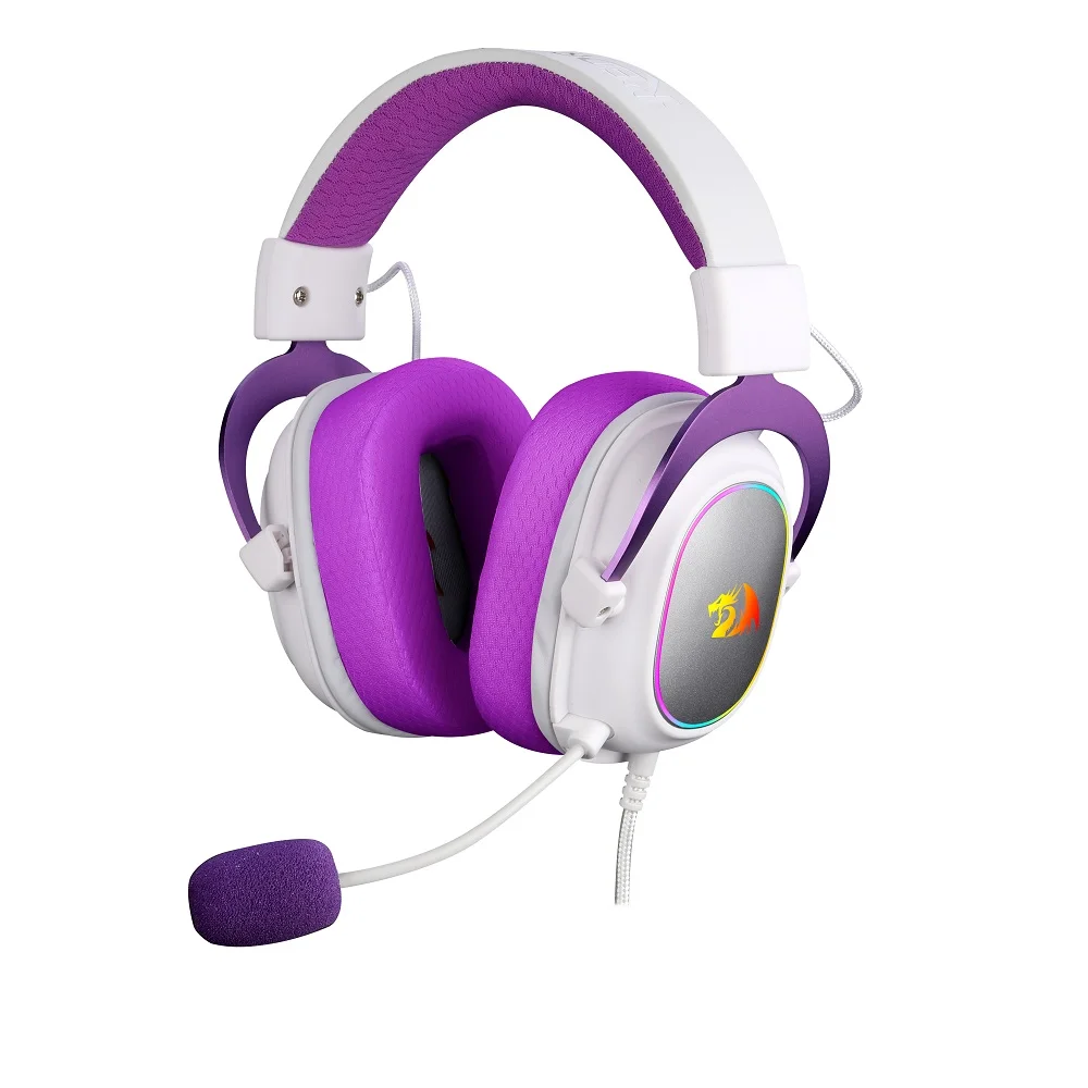 鏡音hshsセット Headset Gamer Redragon Zeus X 71 RGB BrancoRoxo