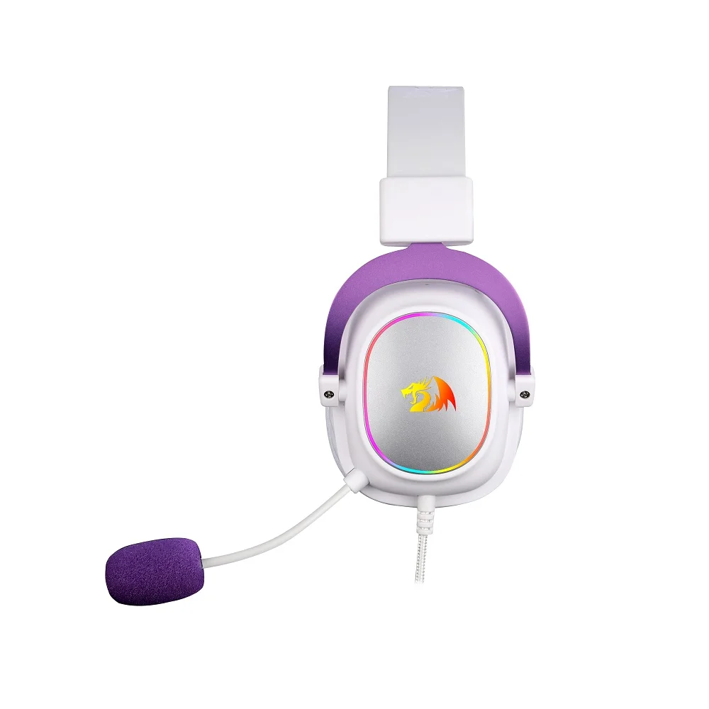 Headset Gamer Redragon Zeus X 71 RGB BrancoRoxo