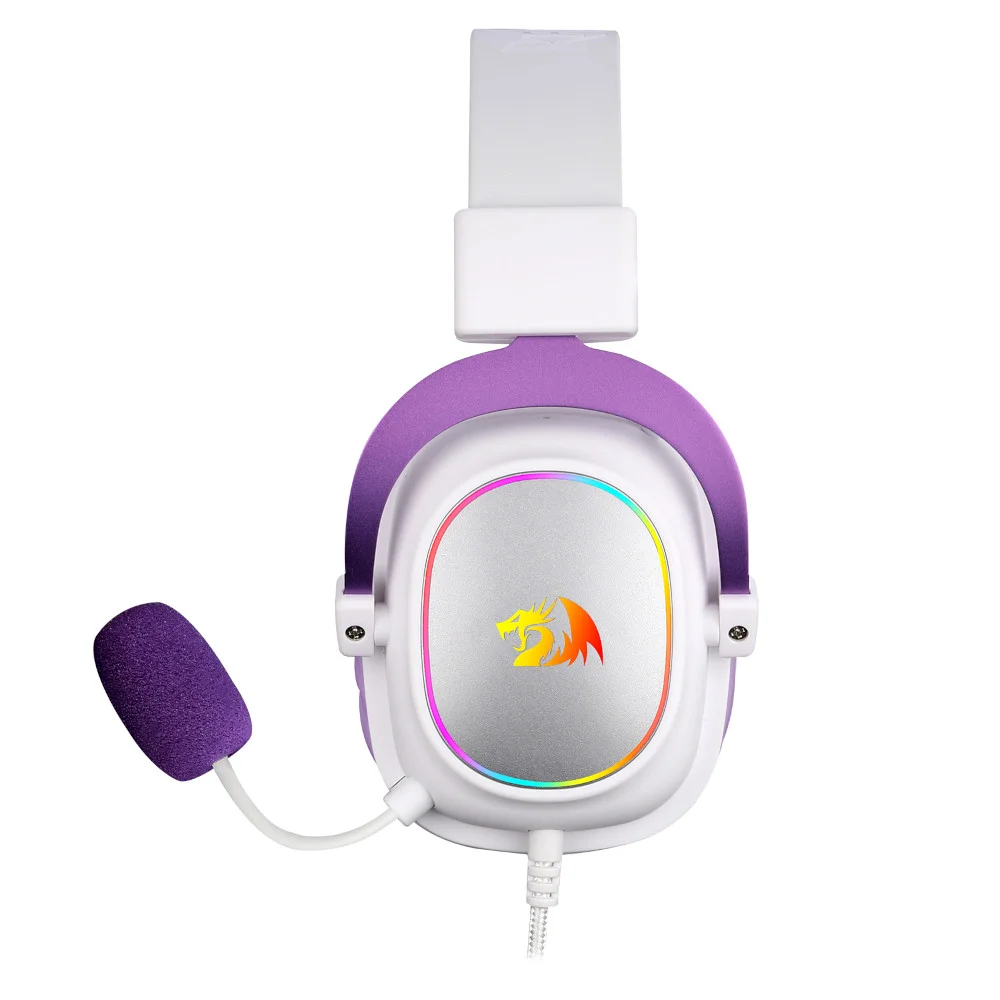 Headset Gamer Redragon Zeus X 71 RGB BrancoRoxo