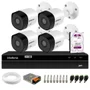 Kit 4 Câmeras Vhd 3130 Bullet Hd 720p Ip67 Dvr Intelbras Mhdx 1204 4 Canais + Hd 2TB