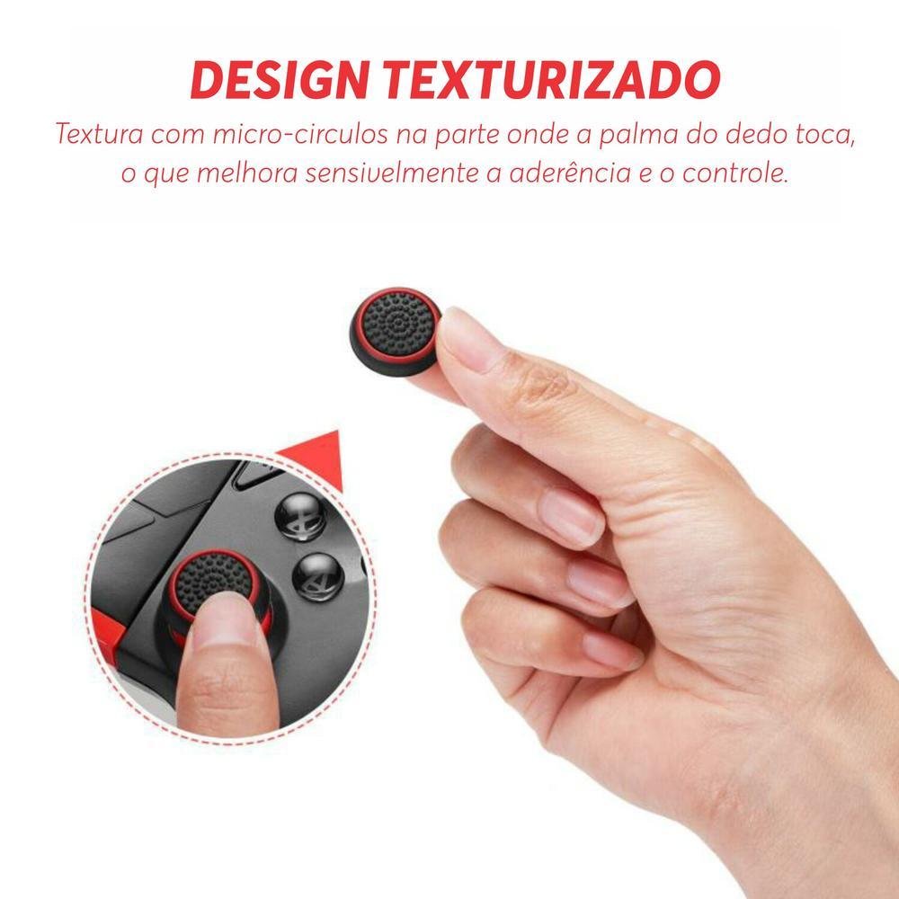 1 Par De Grips P/ Controle Anti Derrapante Silicone Botão Analógico Do Joystick Cor: Branco