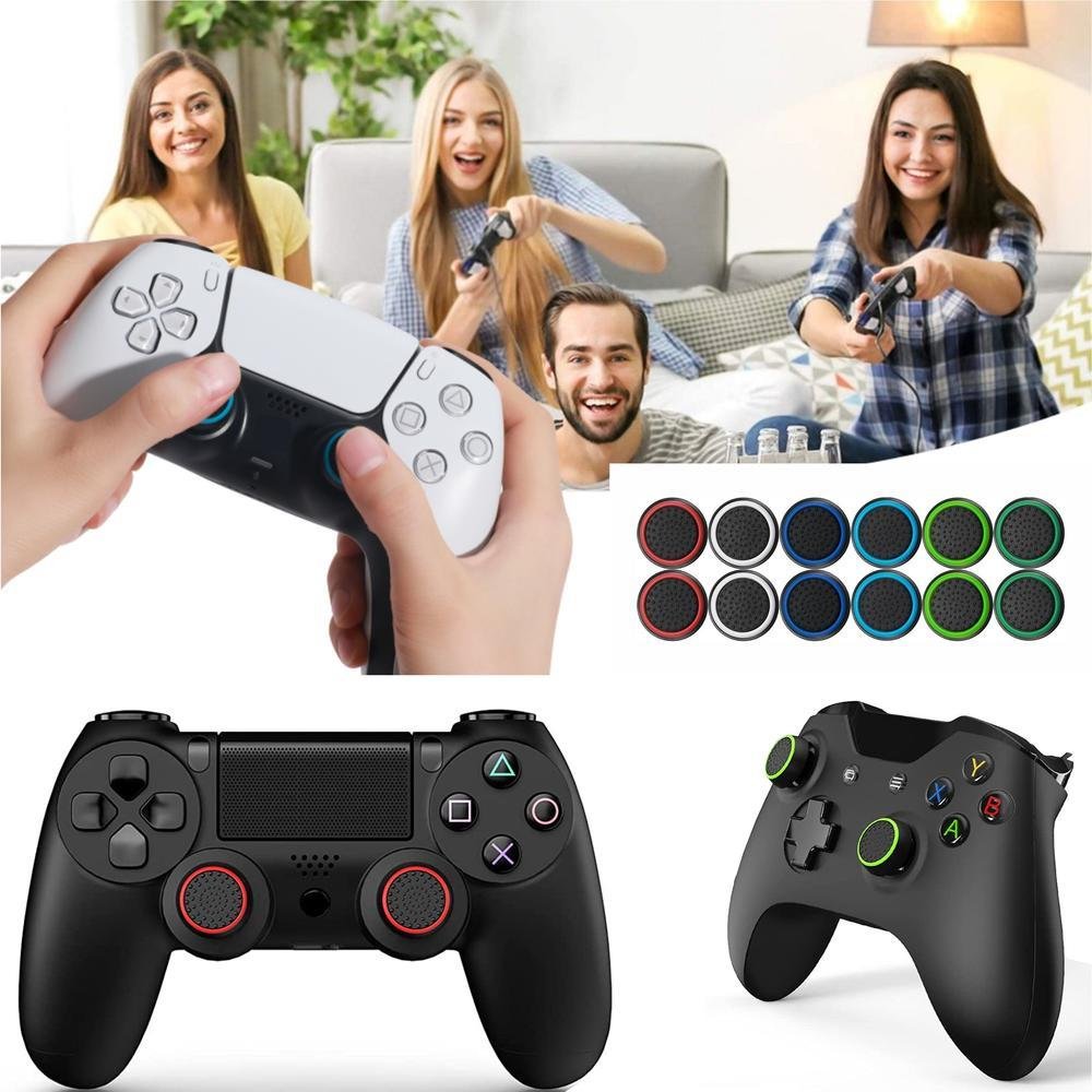 1 Par De Grips P/ Controle Anti Derrapante Silicone Botão Analógico Do Joystick Cor: Branco