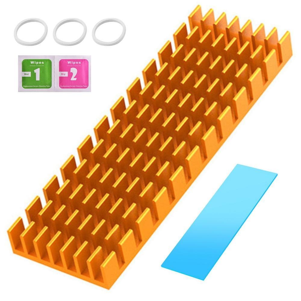 Dissipador Para Ssd M2 Nvme E Ngff 2280 6mm Em Alumínio + Thermal Pad, Alta Eficiência E Maior Refrigeração Cor:dourado Dissipador Para Ssd M2 Nvme E Ngff 2280 6mm Em Alumínio + Thermal Pad, Alta Eficiência E Maior Refrigeração Cor:dourado