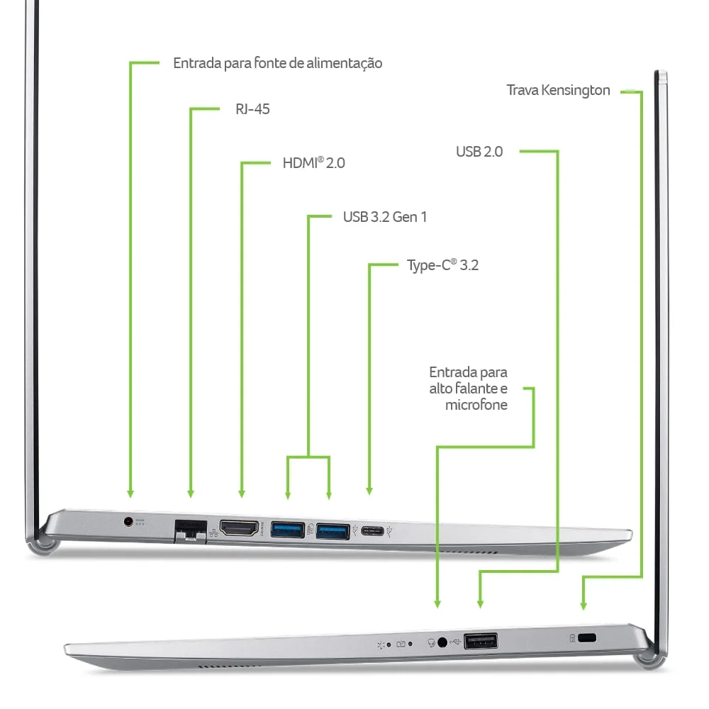 Notebook Acer Aspire 5 A515-56-55ld, Intel Core i5, 11ª Gen, 8GB, 256GB SSD, Windows 11 Home 15.6 Polegadas, Fhd Notebook Acer Aspire 5 A515-56-55ld, Intel Core i5, 11ª Gen, 8GB, 256GB SSD, Windows 11 Home 15.6 Polegadas, Fhd
